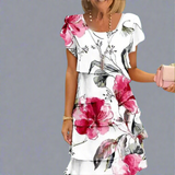 White with floral pattern