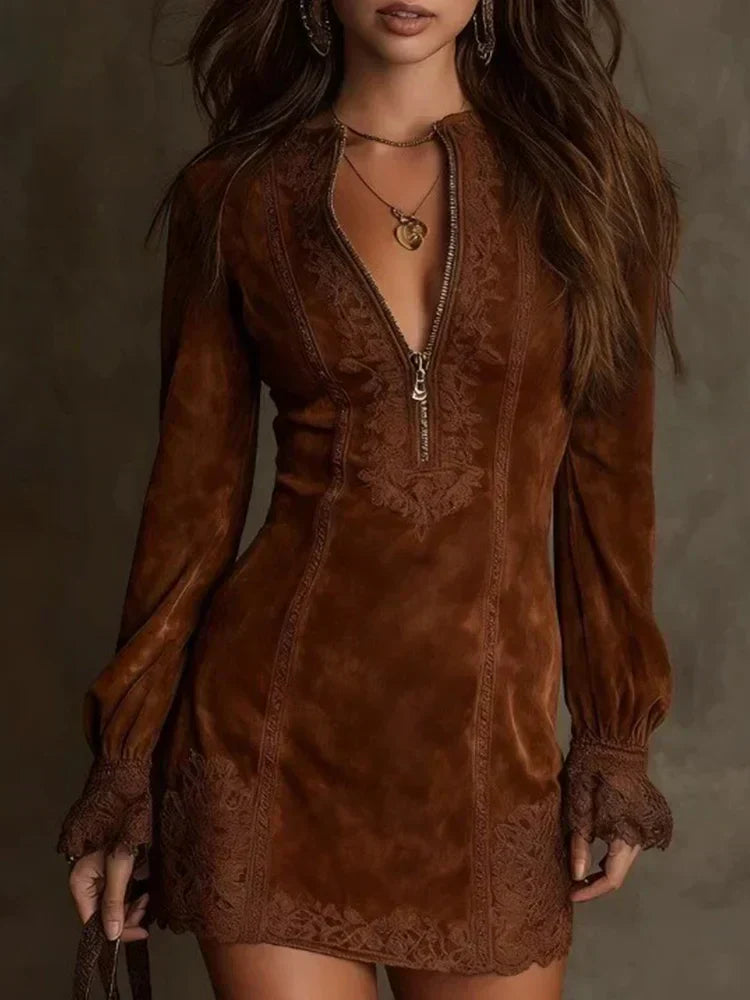 suede and lace dress Curve&Plus Suede Corset (underbust)